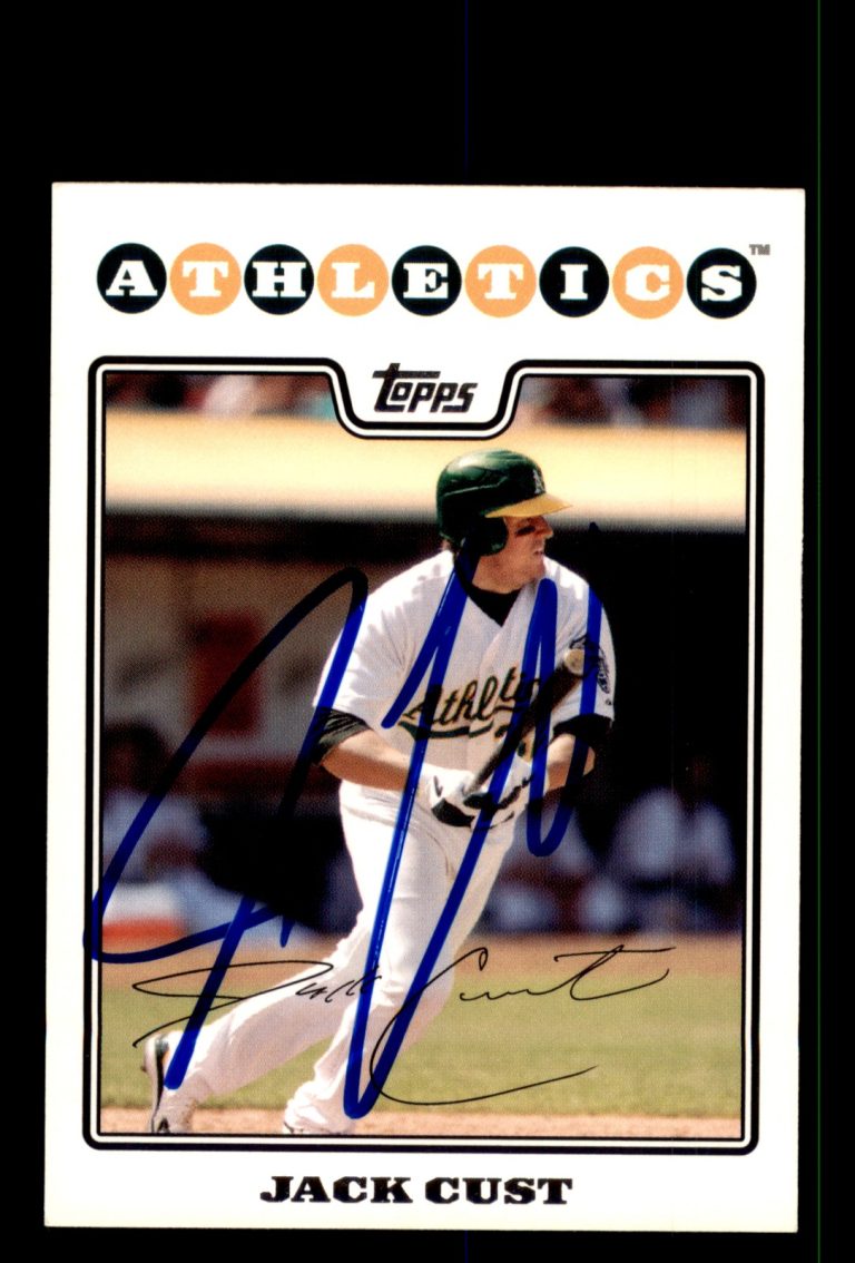 Signed Baseball Card Auto Jack Cust 2008 Topps #88 Oakland Athletics