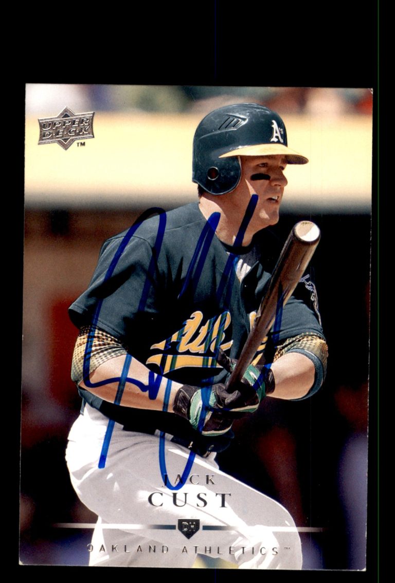 Signed Baseball Card Auto Jack Cust 2008 Upper Deck #27 Oakland Athletics