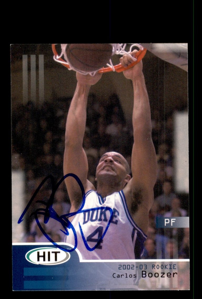 Signed Basketball Card Auto Carlos Boozer 2002 SAGE HIT #4 Duke Blue Devils