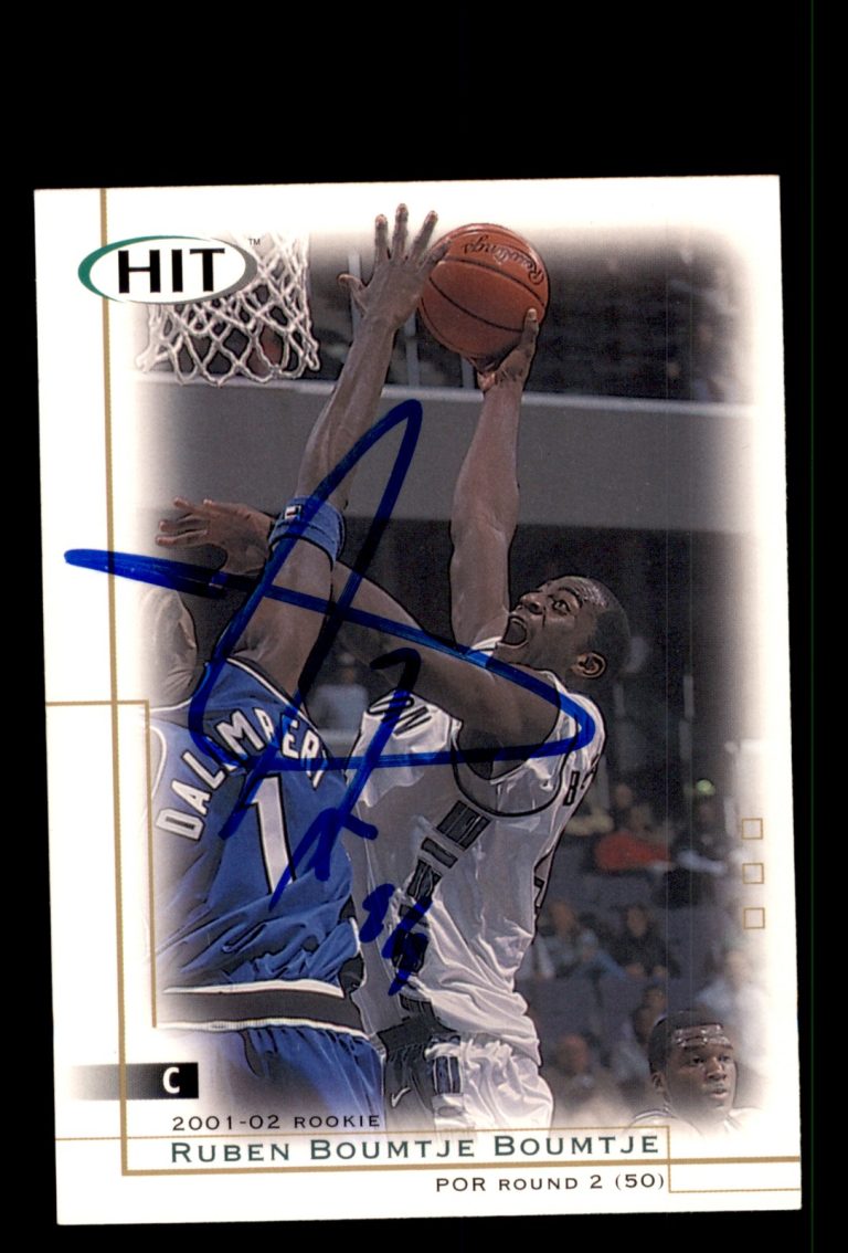 Signed Basketball Card Auto Ruben Boumtje-Boumtje 2001 SAGE HIT #36 Georgetown