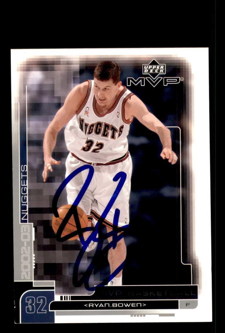 Signed Basketball Card Auto Ryan Bowen 2002-03 Upper Deck MVP #43 Denver Nuggets