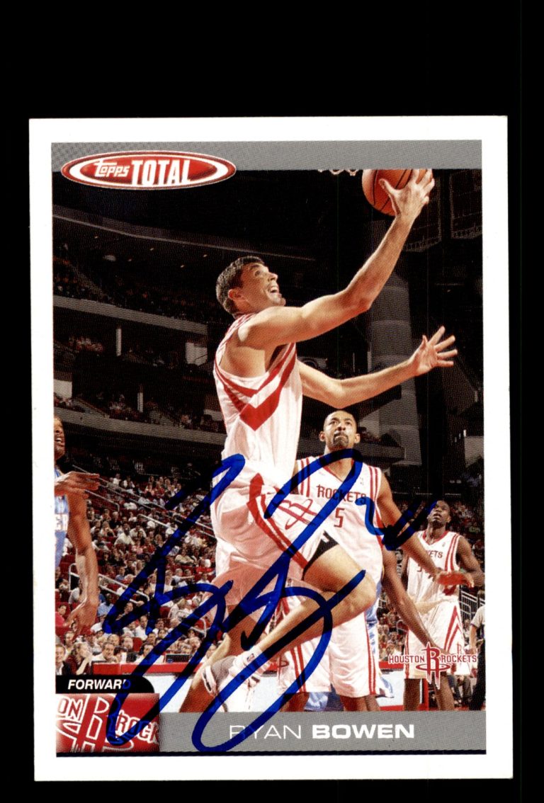 Signed Basketball Card Auto Ryan Bowen 2004-05 Topps Total #270 Houston Rockets