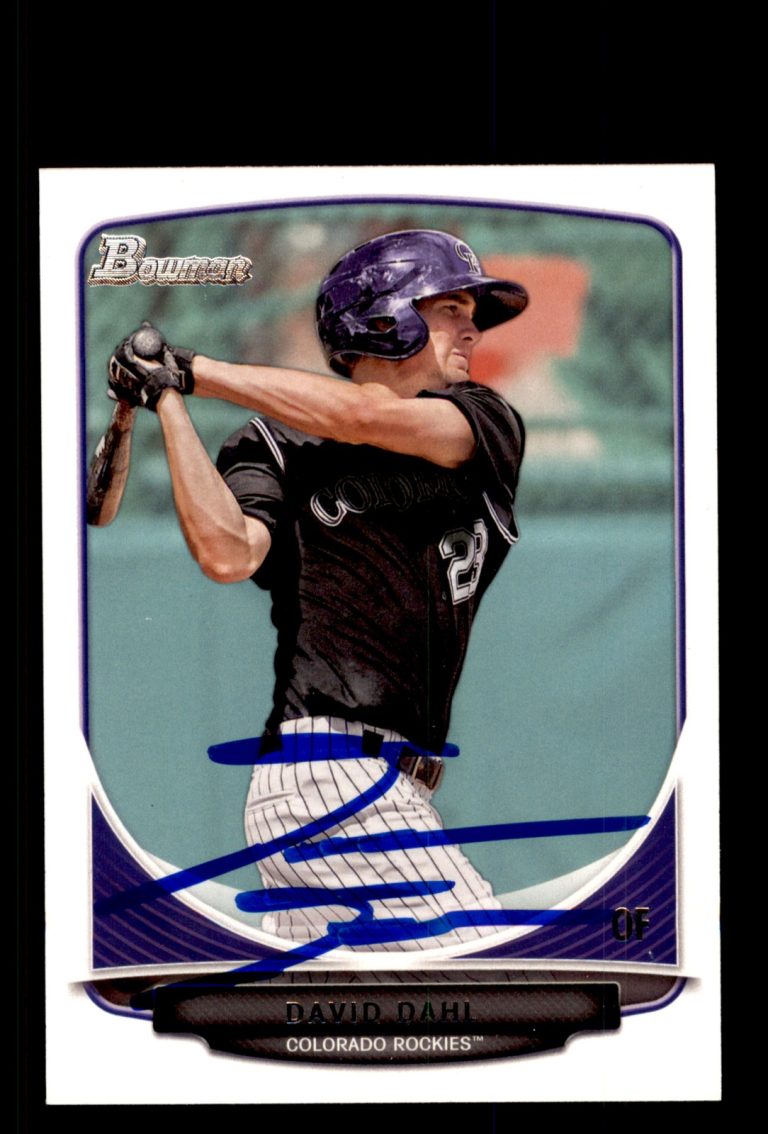 Signed Baseball Card Auto David Dahl 2013 Bowman Draft #TP-7 Colorado Rockies