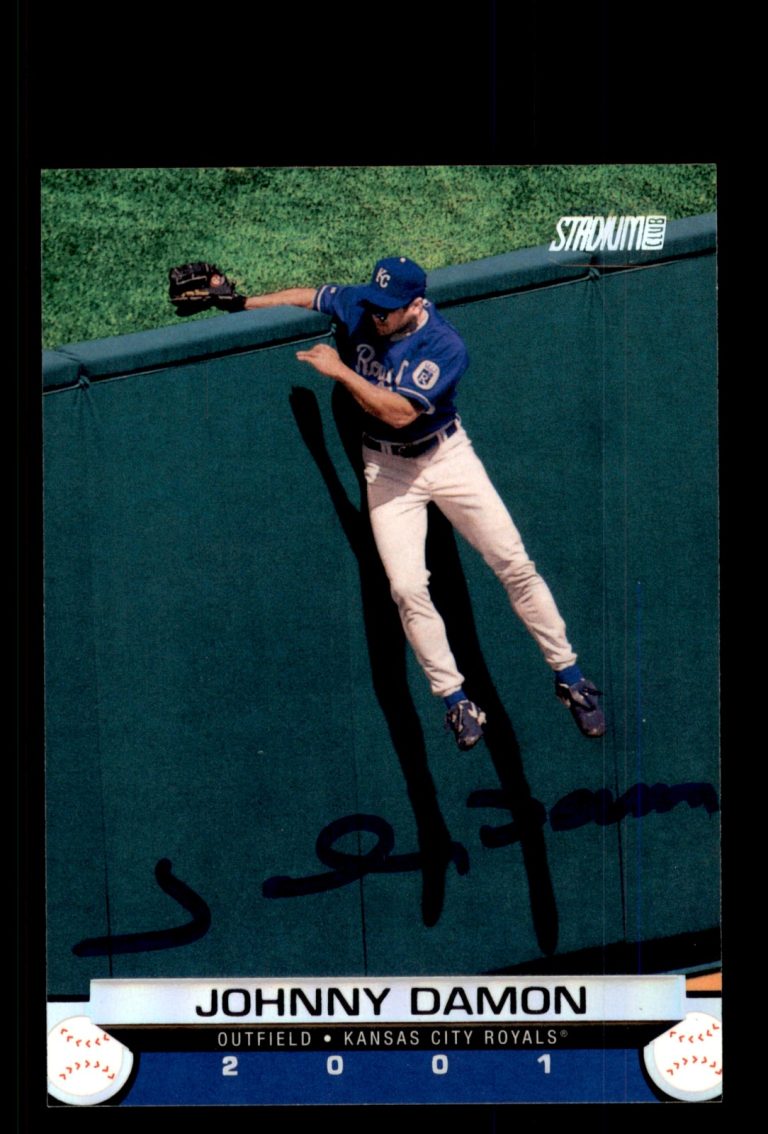 Signed Baseball Card Auto Johnny Damon 2001 Stadium Club #121 Kansas City Royals