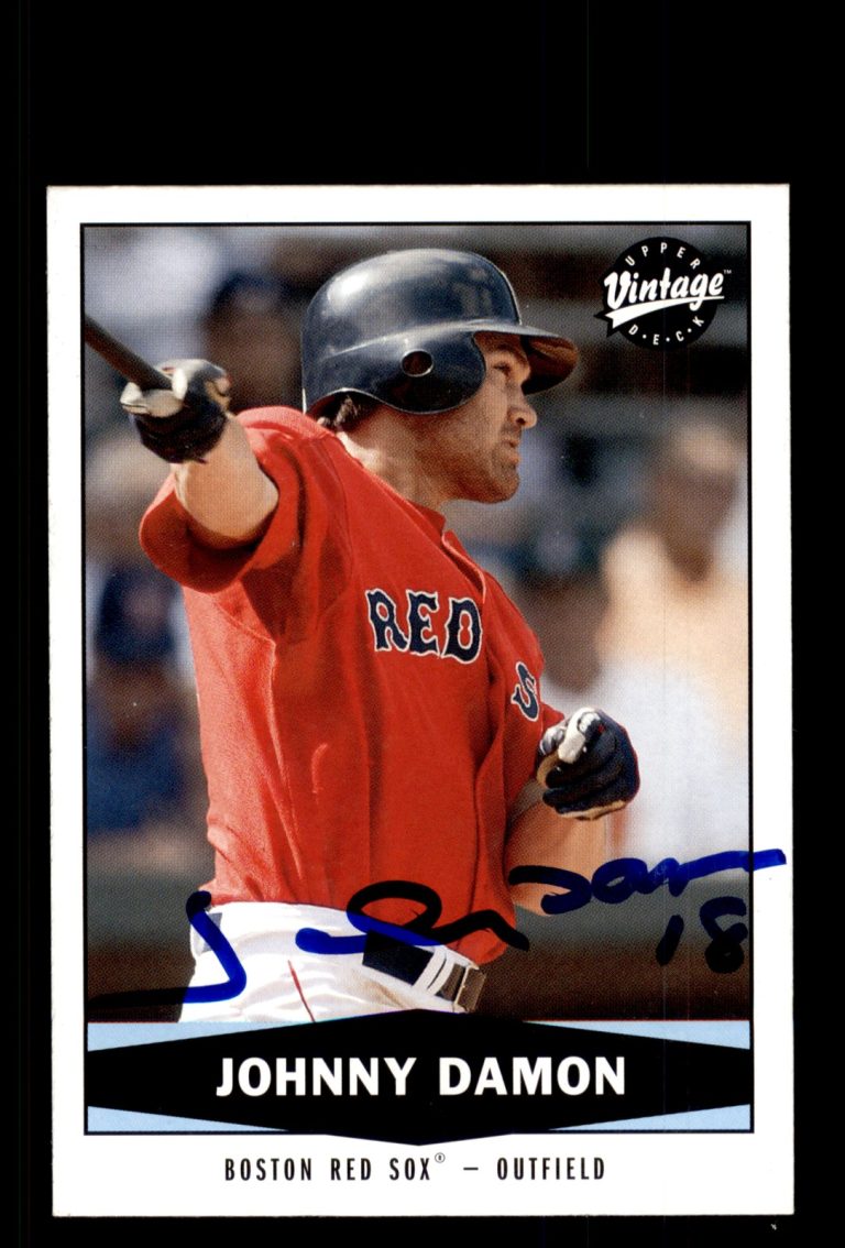 Signed Baseball Card Auto Johnny Damon 2004 Upper Deck Vintage #263 Red Sox