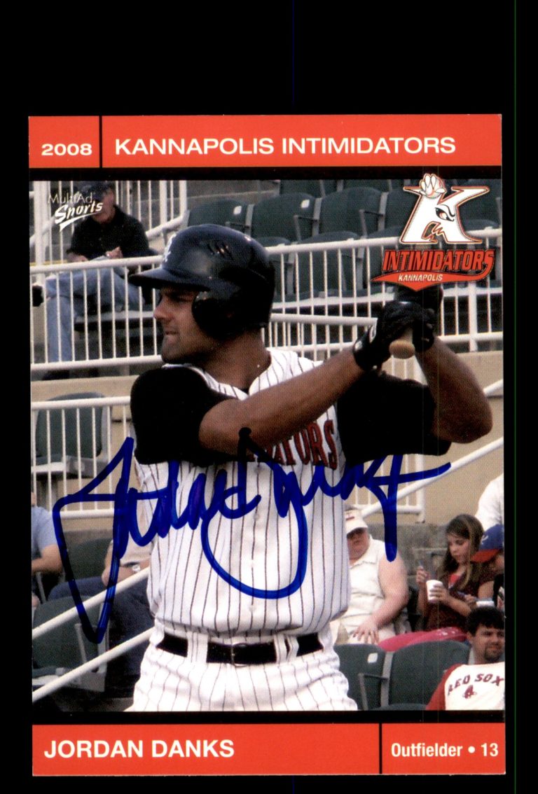 Signed Baseball Card Auto Jordan Danks 2008 MultiAd Kannapolis Intimidators