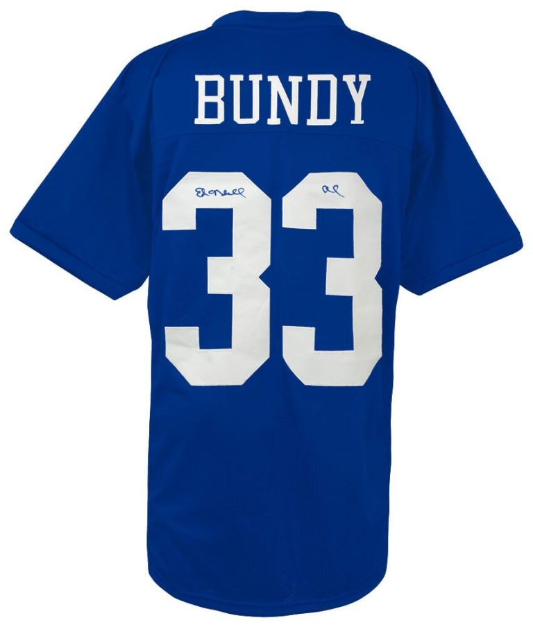 Ed O'Neill Signed Bundy #33 Polk High Blue Football Jersey w/Al - (SCHWARTZ COA)