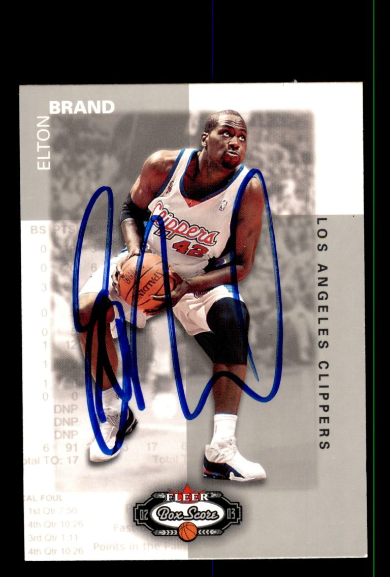 Signed Basketball Card Auto Elton Brand 2002-03 Fleer Box Score #4 Clippers