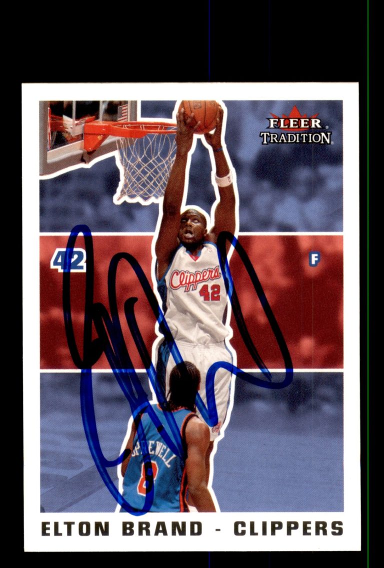 Signed Basketball Card Auto Elton Brand 2003-04 Fleer Tradition #153 Clippers