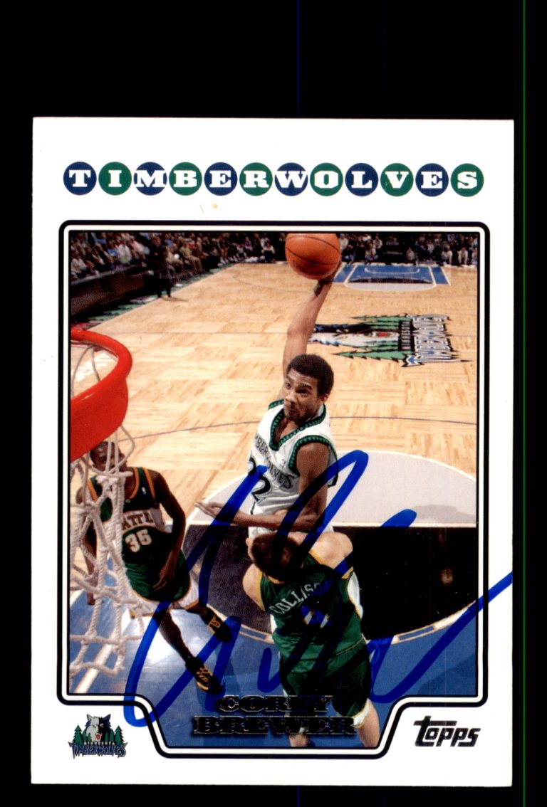 Signed Basketball Card Auto Corey Brewer 2008-09 Topps #129 Timberwolves