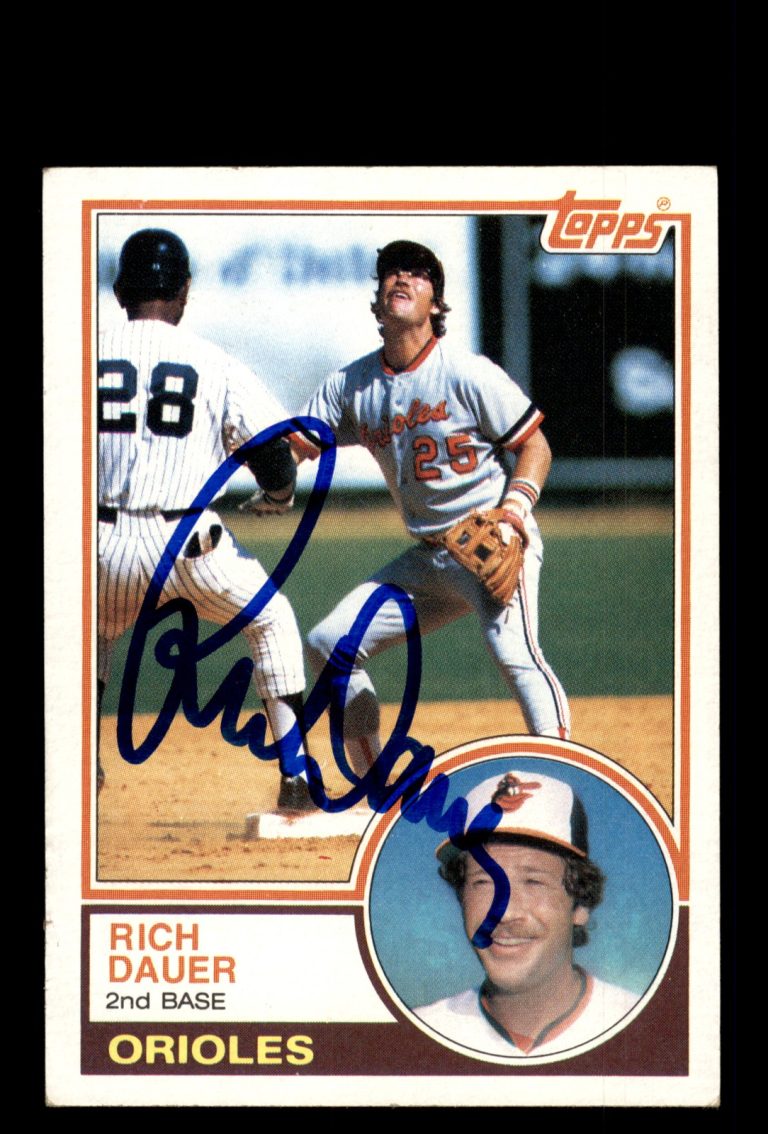 Signed Baseball Card Auto Rich Dauer 1983 Topps #579 Baltimore Orioles