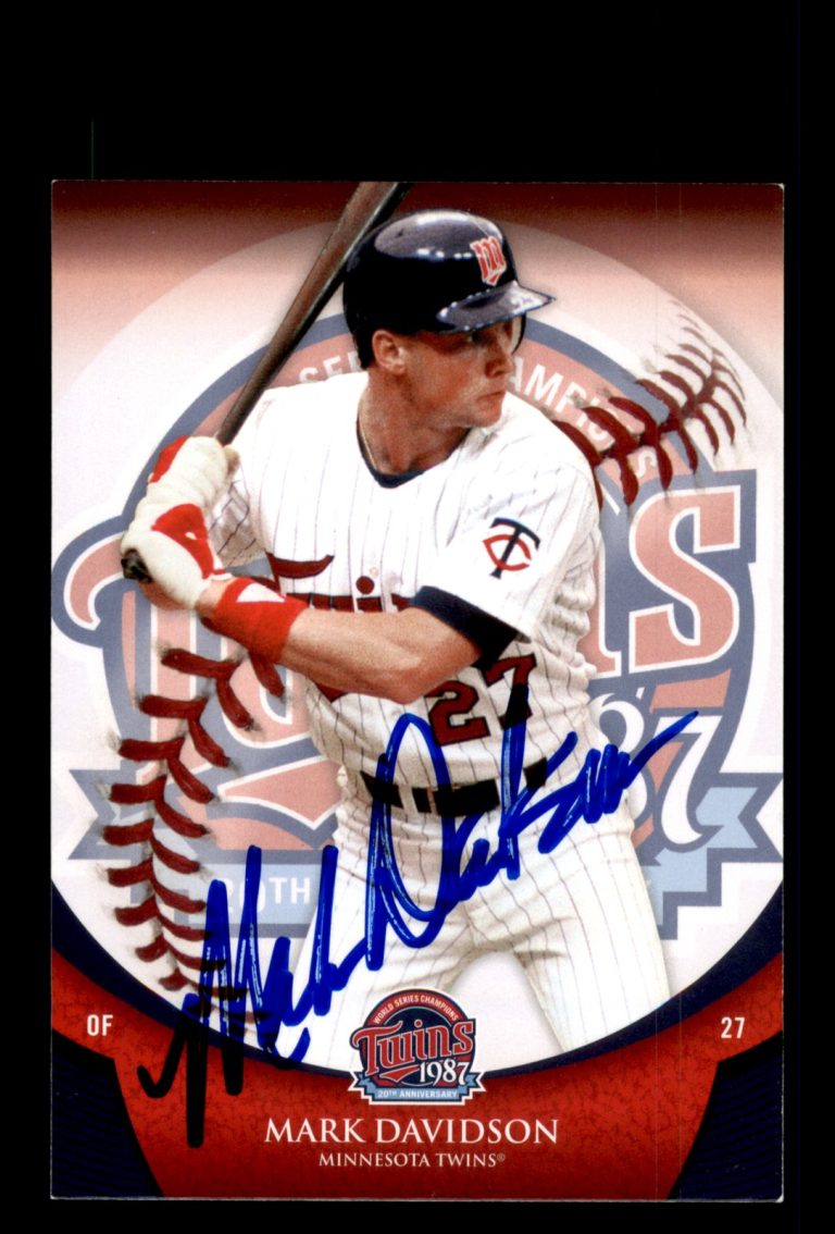 Signed Baseball Card Auto Mark Davidson 2007 Upper Deck Twins 1987 SGA #21