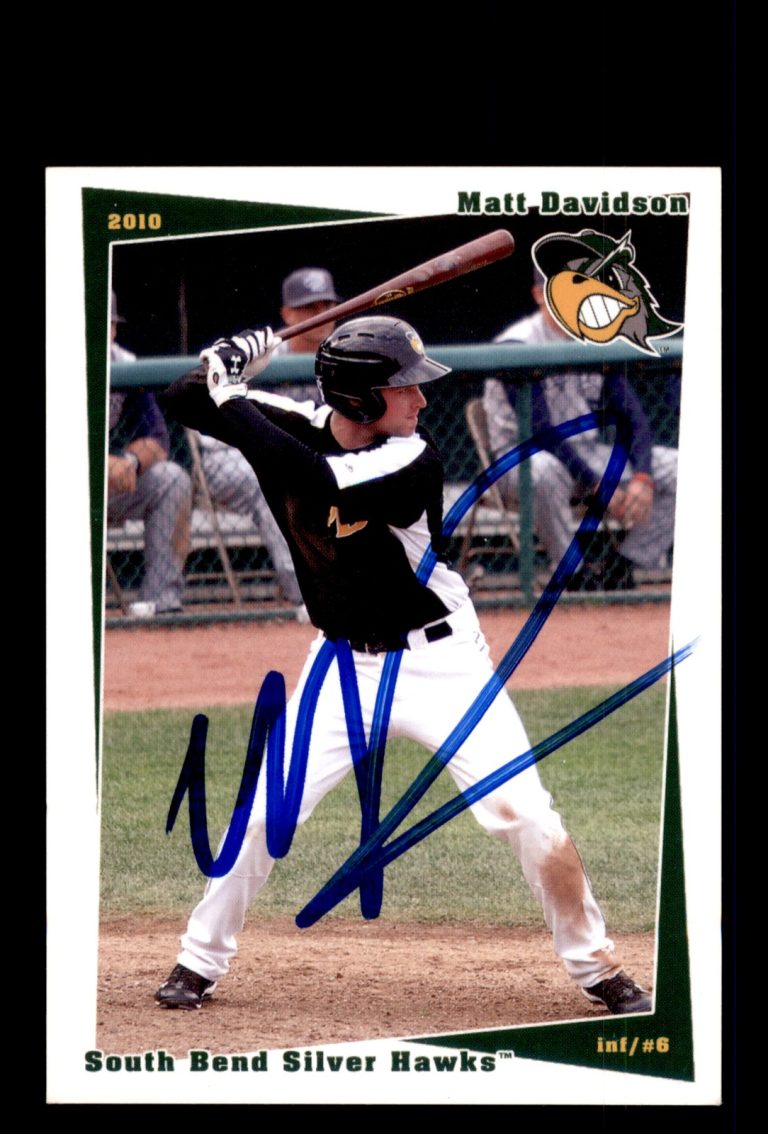 Signed Baseball Card Auto Matt Davidson 2010 Grandstand South Bend Silver Hawks