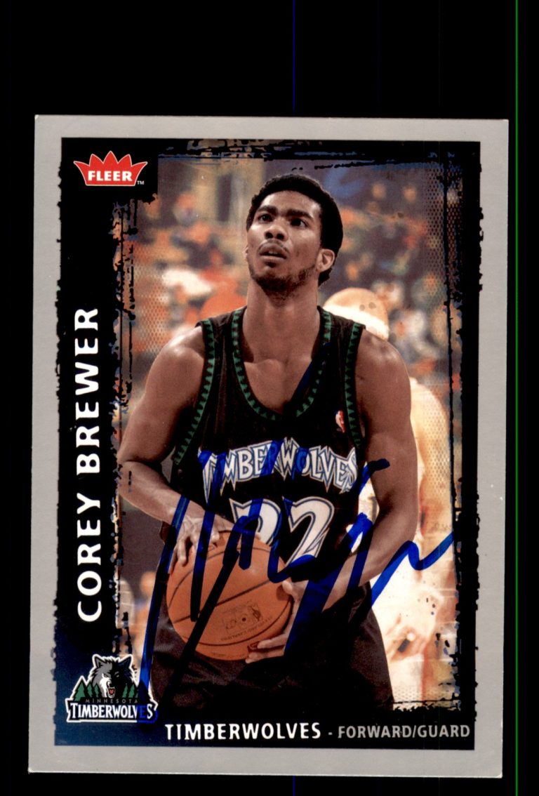 Signed Basketball Card Auto Corey Brewer 2008-09 Fleer #183
