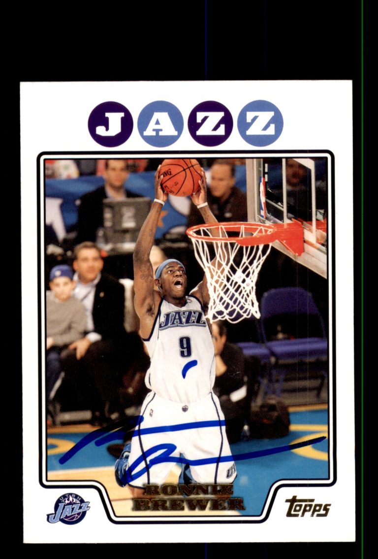 Signed Basketball Card Auto Ronnie Brewer 2008-09 Topps #99 Jazz Gold Foil