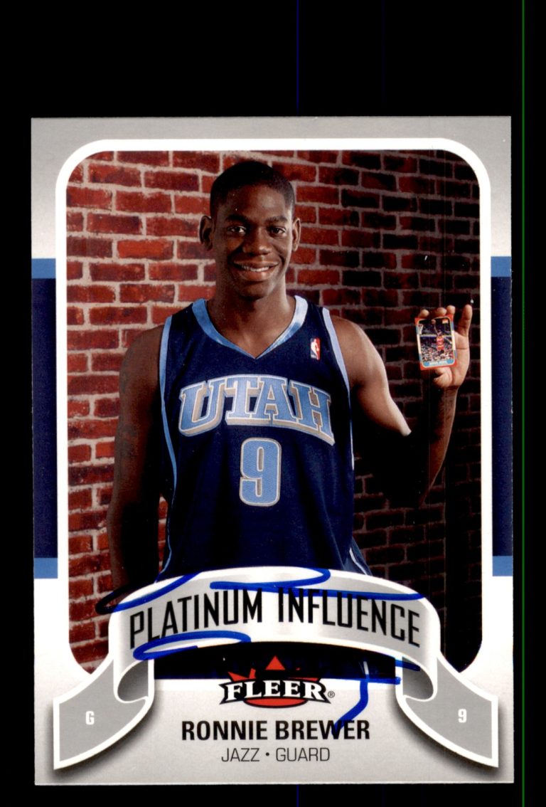 Signed Basketball Card Auto Ronnie Brewer 2006-07 Fleer #PI-RB Utah Jazz