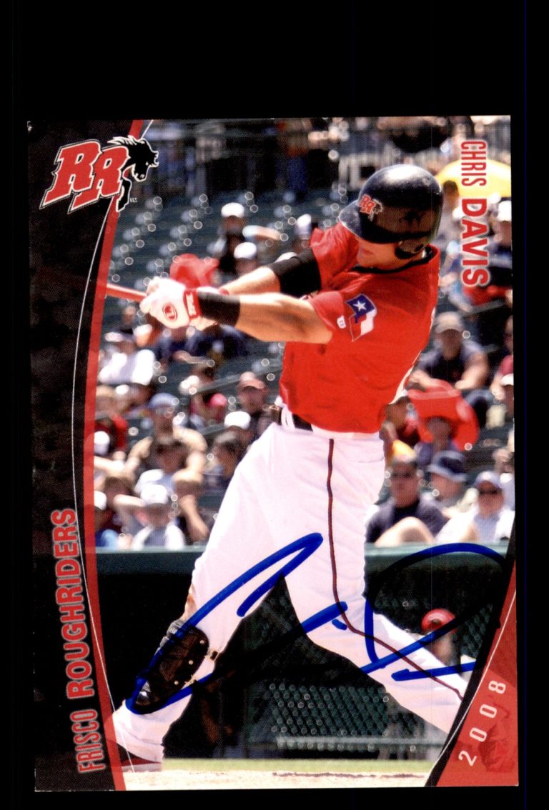 Signed Baseball Card Auto Chris Davis 2008 Grandstand Frisco RoughRiders RC