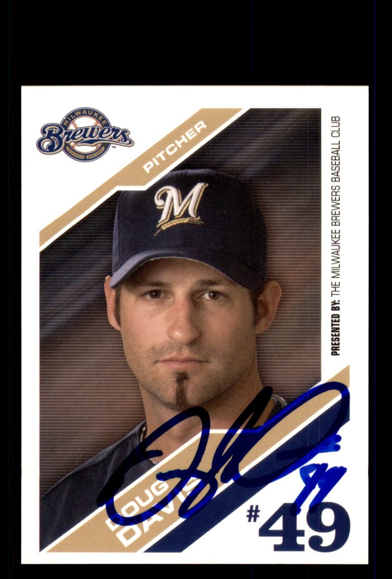 Signed Baseball Card Auto Mike Adams 2006 Milwaukee Brewers Police
