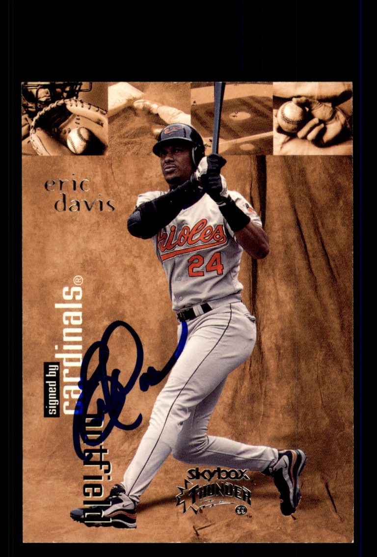 Signed Baseball Card Auto Eric Davis 1999 SkyBox Thunder #27 St. Louis Cardinals