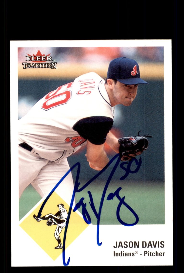 Signed Baseball Card Auto Jason Davis 2003 Fleer Tradition #U186 Indians