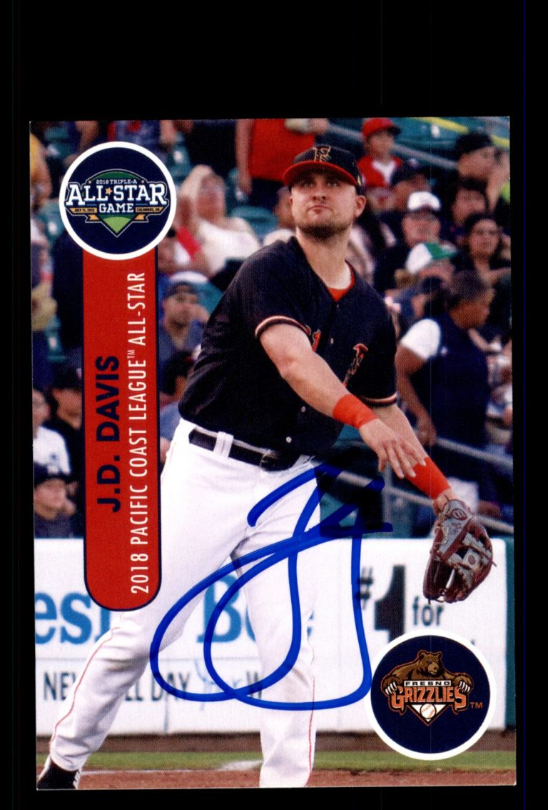 Signed Baseball Card Auto JD Davis 2018 Choice Pacific Coast League All-Stars #9
