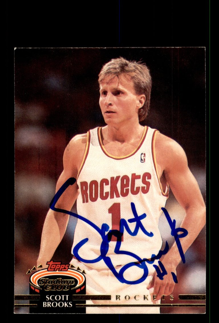 Signed Basketball Card Auto Scott Brooks 1992-93 Stadium Club #271 Rockets