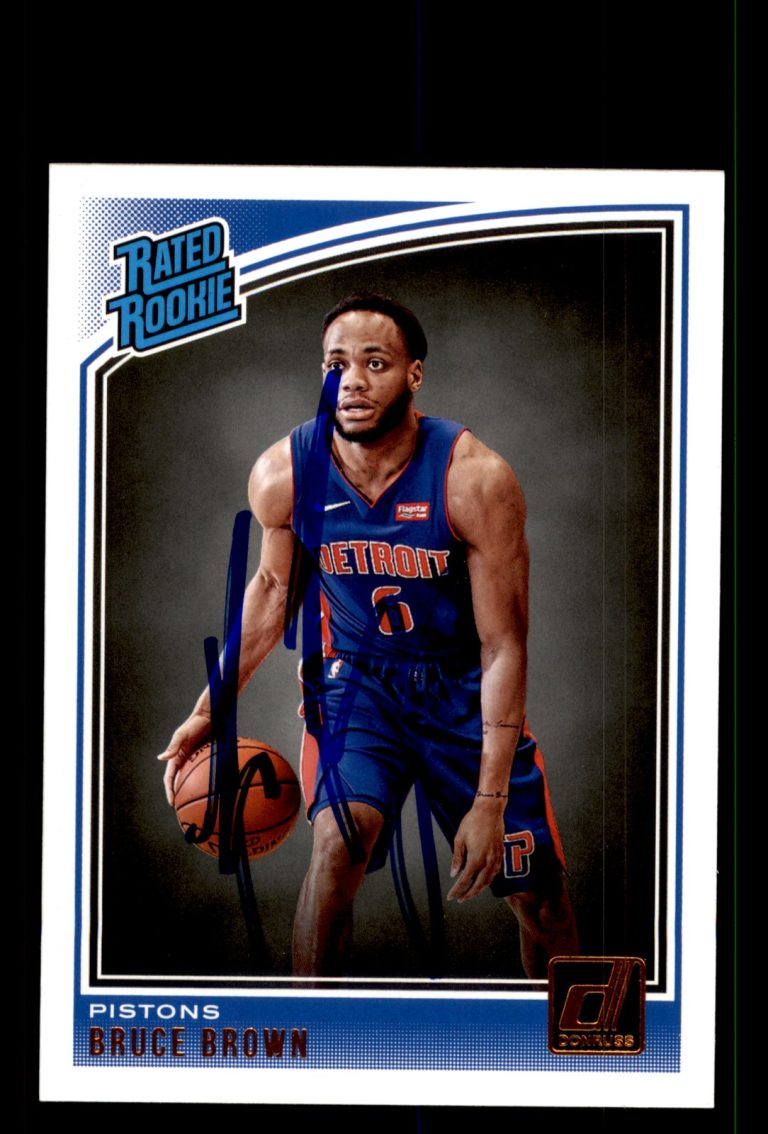Signed Basketball Card Auto Bruce Brown 2018-19 Panini Obsidian #80 Pistons
