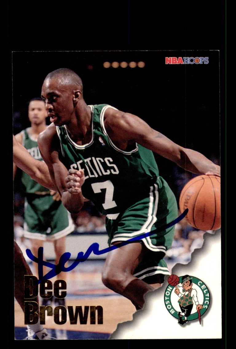 Signed Basketball Card Auto Dee Brown 1996-97 Hoops #202 Boston Celtics