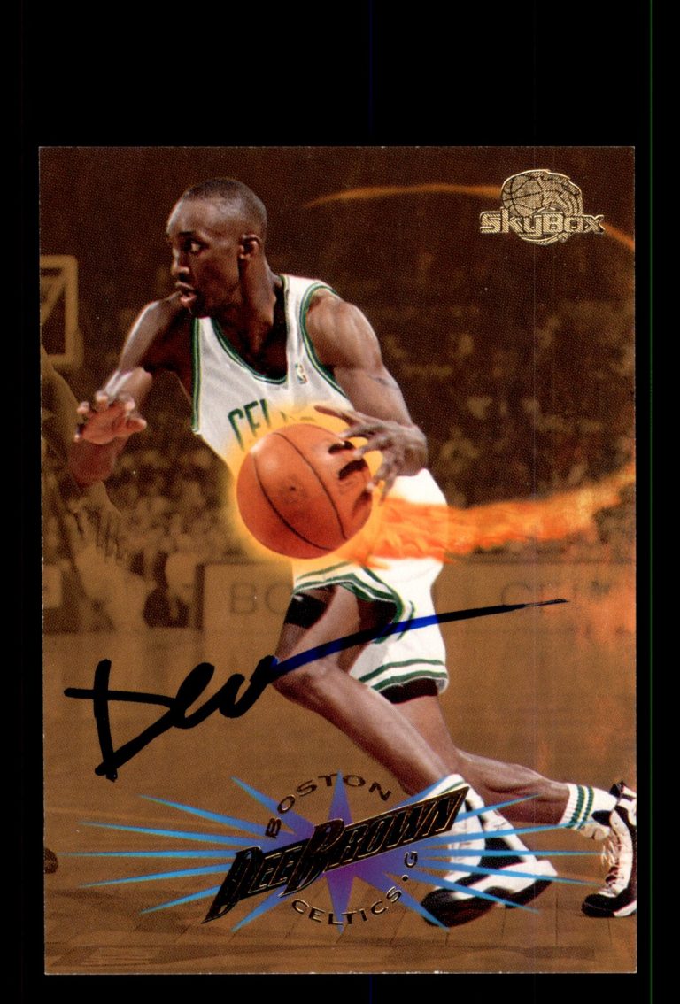 Signed Basketball Card Auto Dee Brown 1995-96 SkyBox Premium #5 Boston Celtics