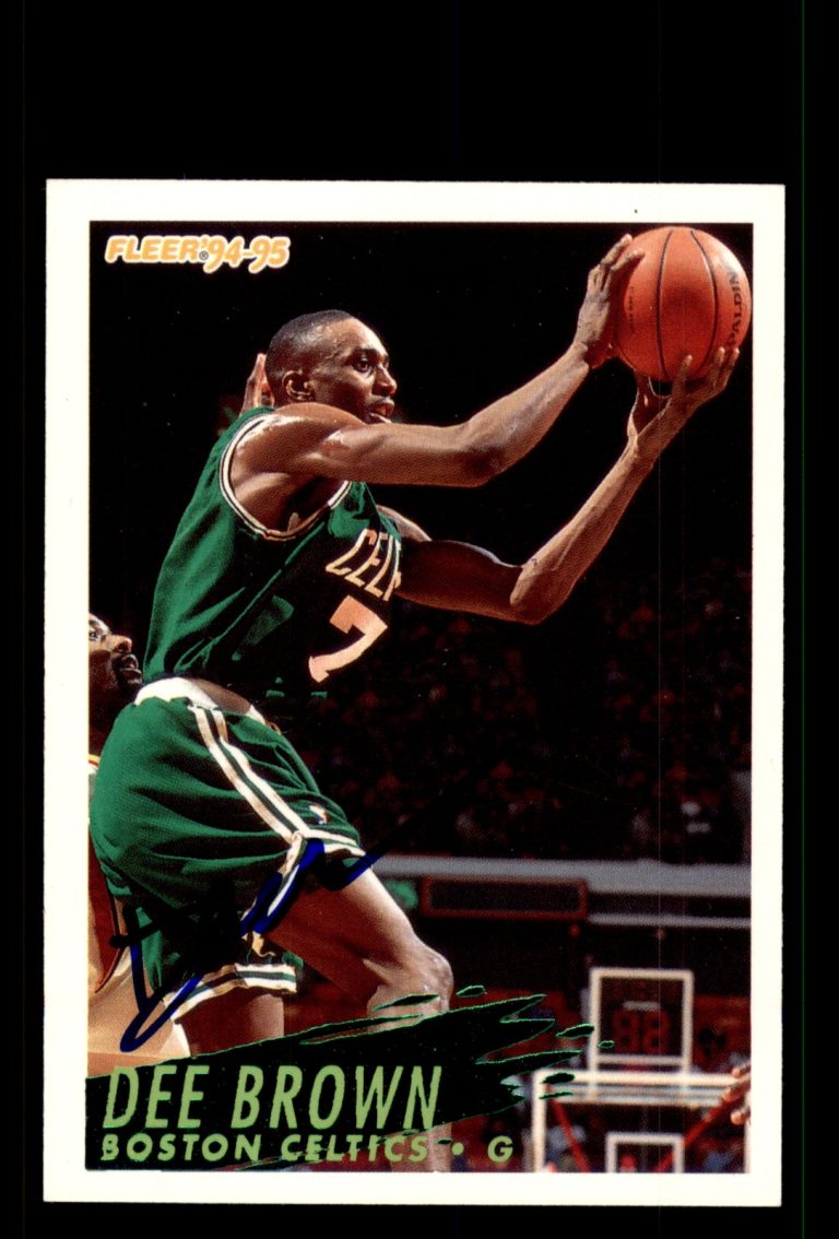 Signed Basketball Card Auto Dee Brown 1994-95 Fleer #10 Boston Celtics