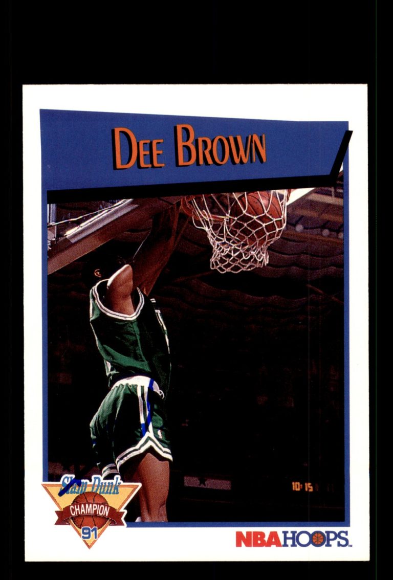 Signed Basketball Card Auto Dee Brown 1991-92 Hoops #VI Boston Celtics