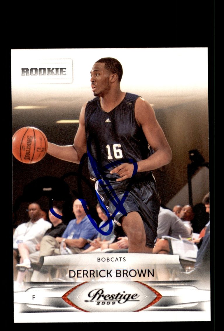 Signed Basketball Card Auto Derrick Brown 2009-10 Panini Prestige #188 Bobcats