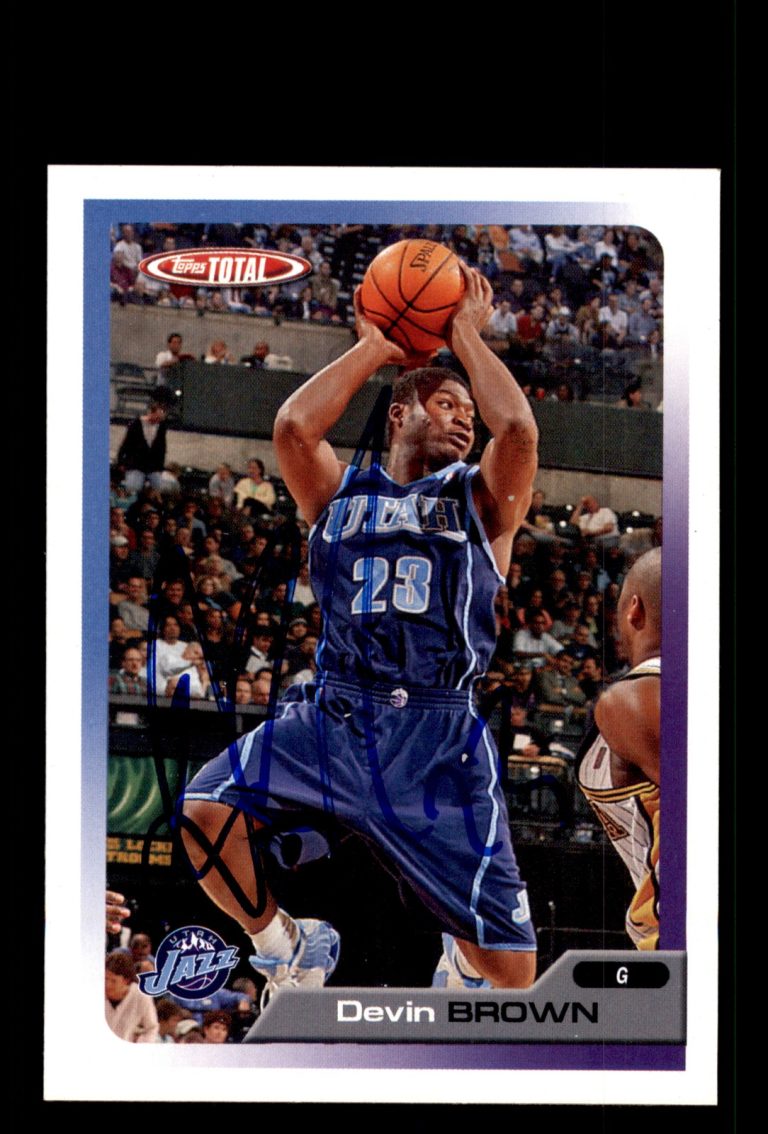 Signed Basketball Card Auto Devin Brown 2005-06 Topps Total #280 Utah Jazz