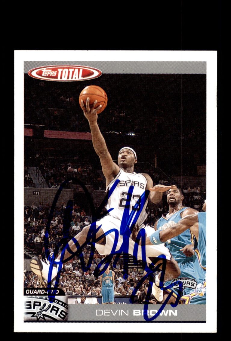 Signed Basketball Card Auto Devin Brown 2004-05 Topps Total #282 Spurs
