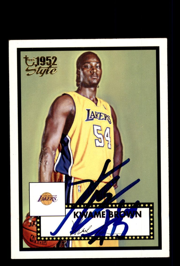 Signed Basketball Card Auto Kwame Brown 2005-06 Topps 1952 Style #116 Lakers