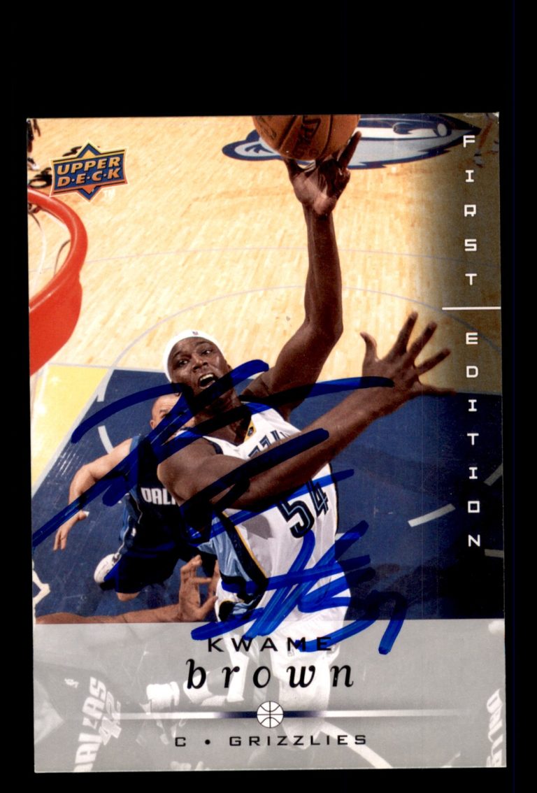 Signed Basketball Card Auto Kwame Brown 2008-09 Upper Deck First Edition #91