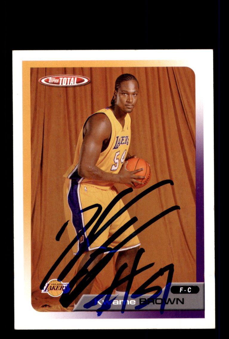 Signed Basketball Card Auto Kwame Brown 2005-06 Topps Total #241 Lakers