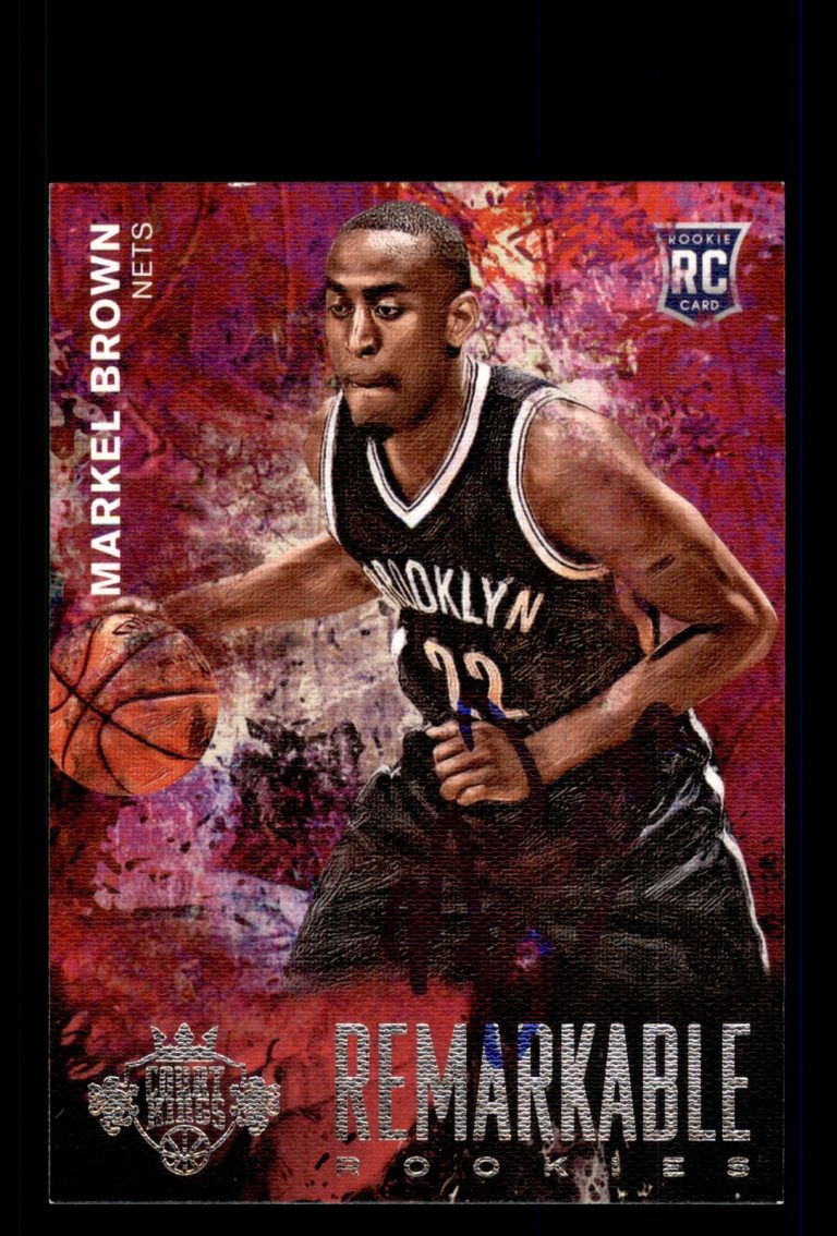 Signed Basketball Card Auto Markel Brown 2014-15 Panini Court Kings #43 Nets