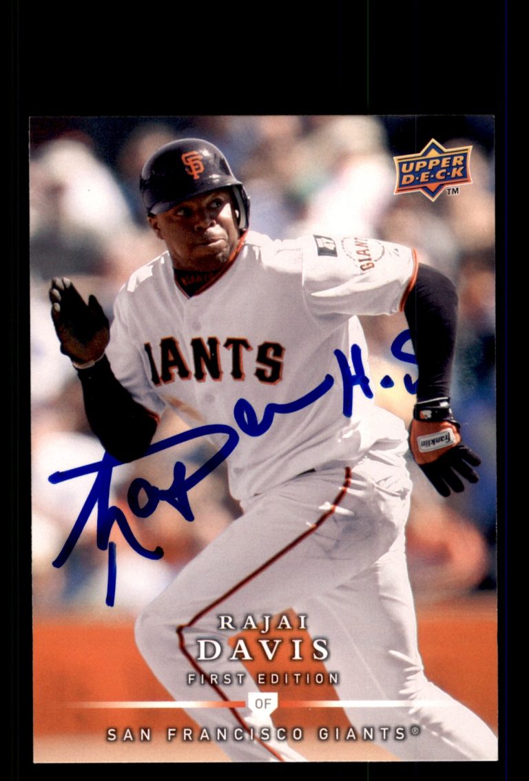 Signed Baseball Card Auto Rajai Davis 2008 Upper Deck First Edition #98 Giants