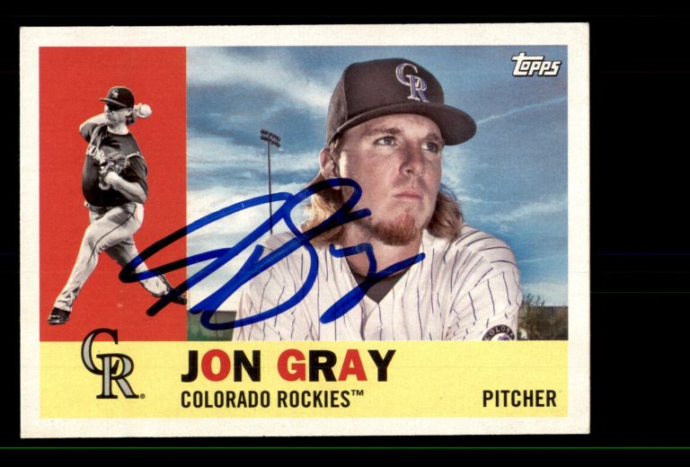 Signed Baseball Card Auto Jon Gray 2017 Topps Archives #37 Colorado Rockies