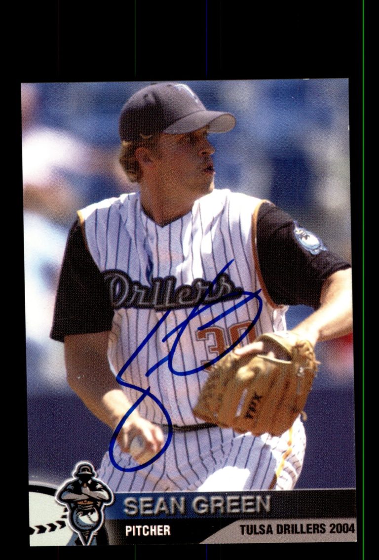 Signed Baseball Card Auto Sean Green 2004 Tulsa Drillers Police #7