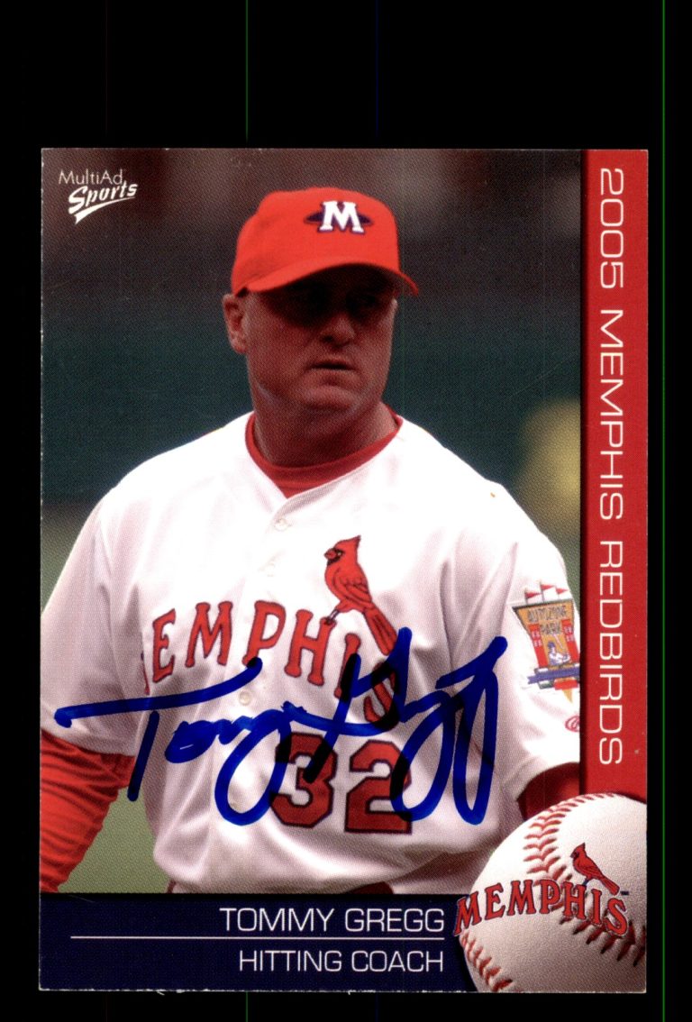 Signed Baseball Card Auto Tommy Gregg 2005 MultiAd Memphis Redbirds #3