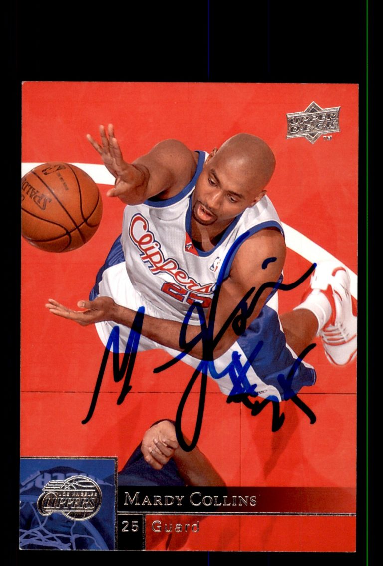 Signed Basketball Card Auto Mardy Collins 2009-10 Upper Deck #78 Clippers