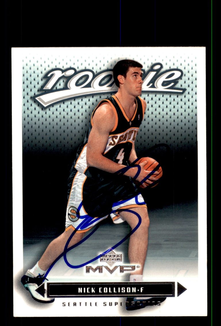 Signed Basketball Card Auto Nick Collison 2003-04 Upper Deck MVP #212