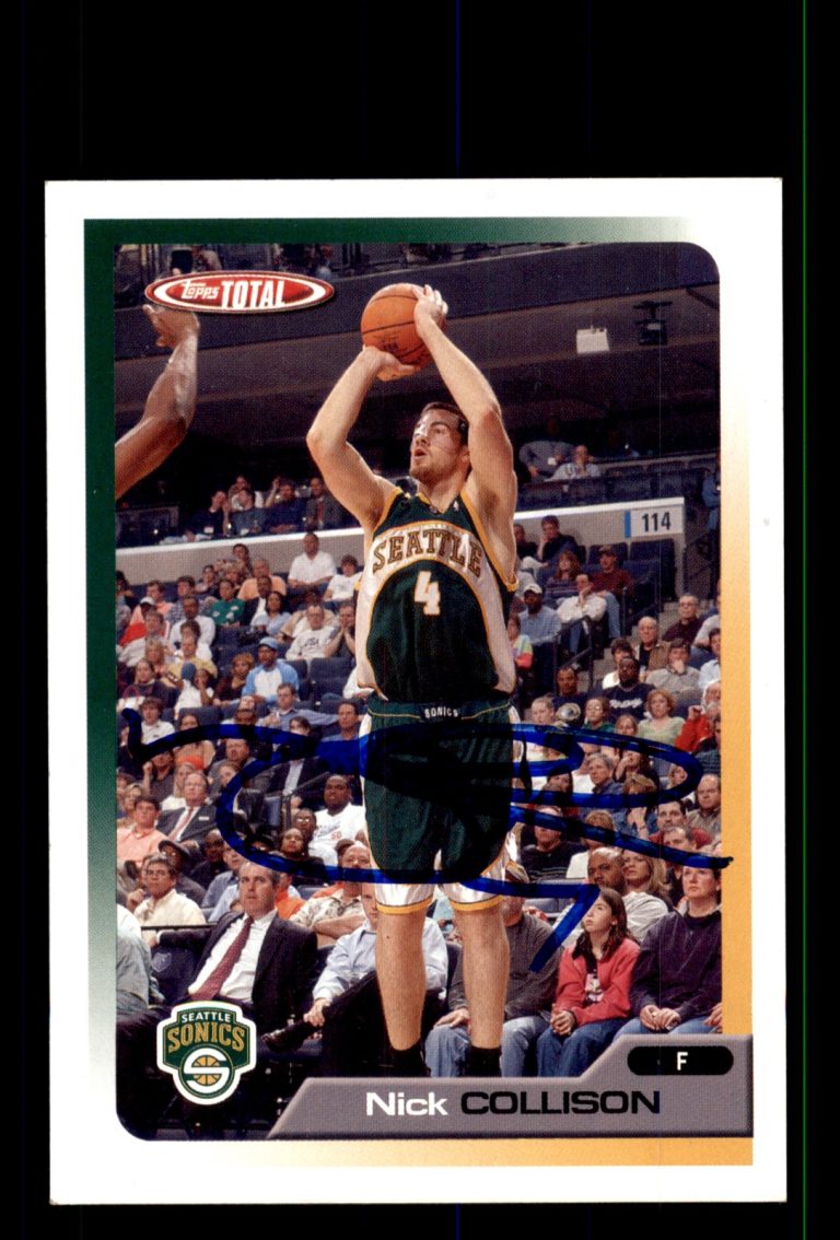 Signed Basketball Card Auto Nick Collison 2005-06 Topps Total #25