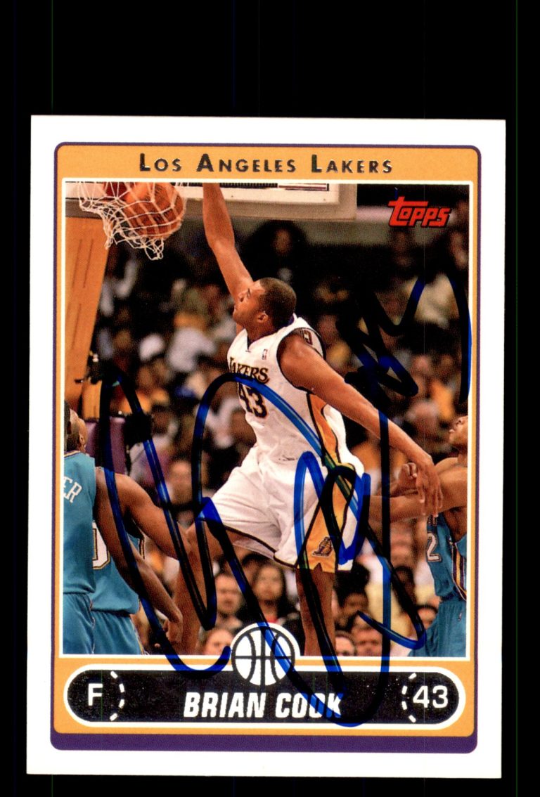 Signed Basketball Card Auto Brian Cook 2006-07 Topps #128 Los Angeles Lakers