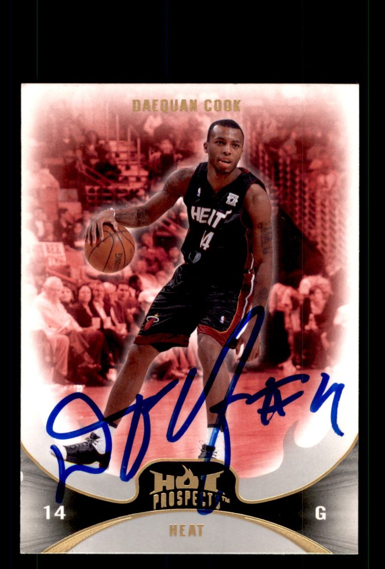 Signed Basketball Card Auto Daequan Cook 2008-09 Fleer Hot Prospects #19