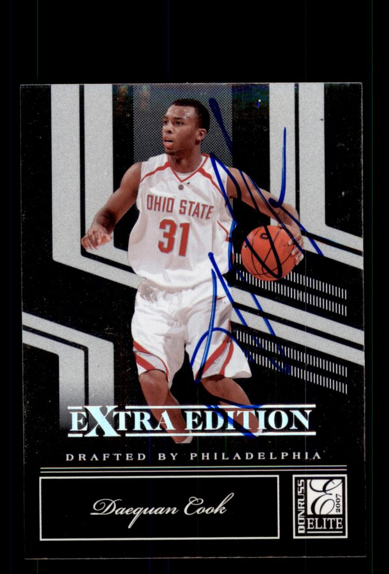 Signed Basketball Card Auto Daequan Cook 2007 Donruss Elite Extra Edition #58