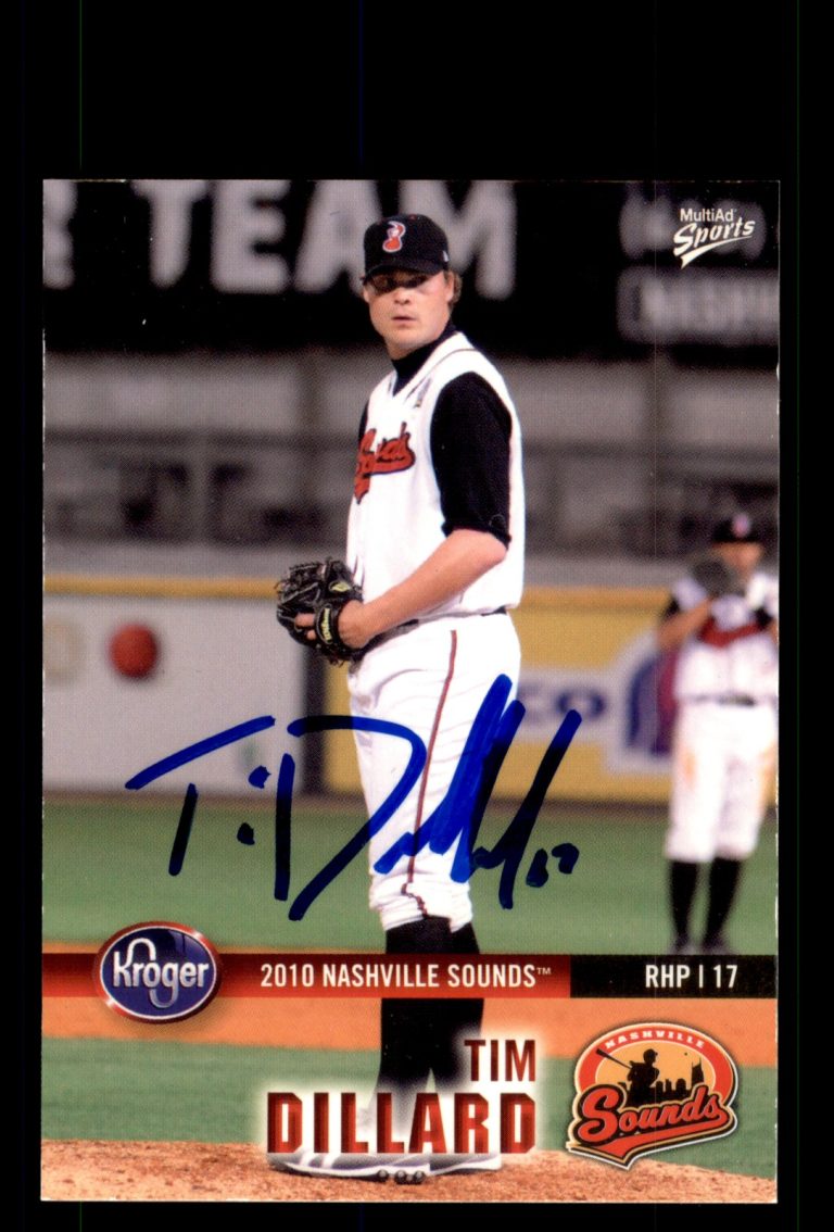 Signed Baseball Card Auto Tim Dillard 2010 MultiAd Nashville Sounds #14
