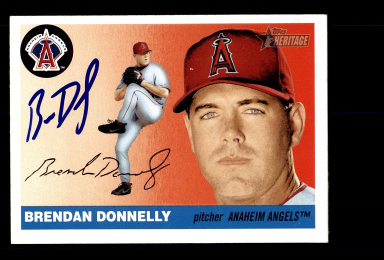Signed Baseball Card Auto Brendan Donnelly 2004 Topps Heritage #55 Angels